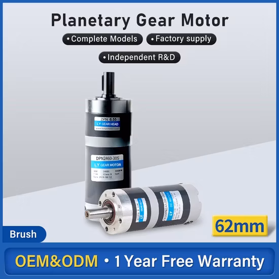 고속 62mm DC 브러시 전기 창문 및 문 모터